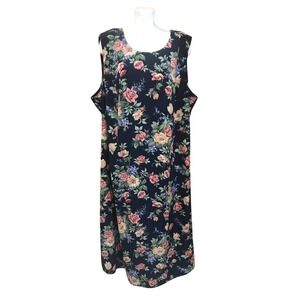 R&K Originals Women Dress Sleeveless Floral Print Size 28w EUC Side‎ Pleated